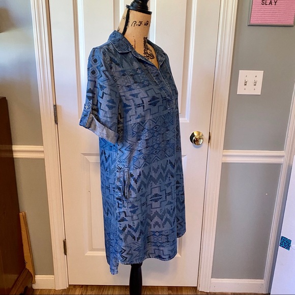 NWT - Philosophy Aztec Chambray Dress NWT S - Picture 4 of 5
